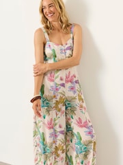 FatFace Rosa Ivory Tropical Jumpsuit - Image 5 of 6