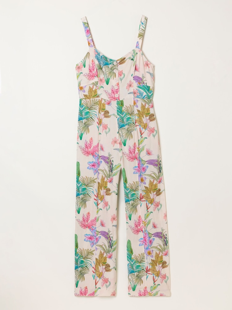 FatFace Rosa Ivory Tropical Jumpsuit - Image 6 of 6