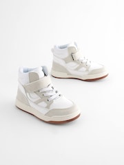Neutral Elastic Lace Touch Fastening High Top Trainers - Image 1 of 5