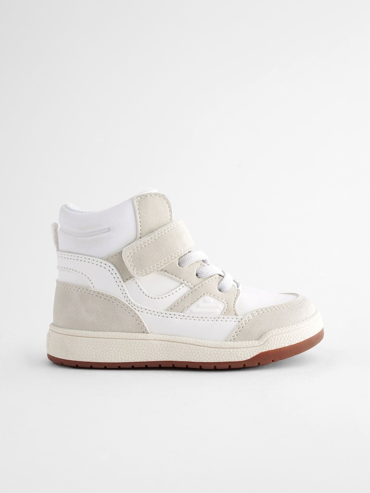 Neutral Elastic Lace Touch Fastening High Top Trainers - Image 2 of 5