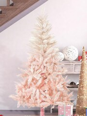 Homcom Pink 6ft Pink Artificial Christmas Tree - Image 1 of 5