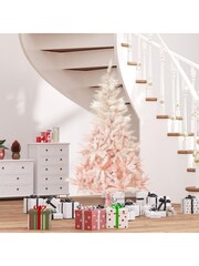 Homcom Pink 6ft Pink Artificial Christmas Tree - Image 2 of 5