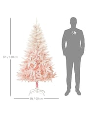 Homcom Pink 6ft Pink Artificial Christmas Tree - Image 5 of 5