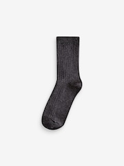 Black and Multi Cotton Rich Sparkle Ankle Socks 2 Pack - Image 3 of 5