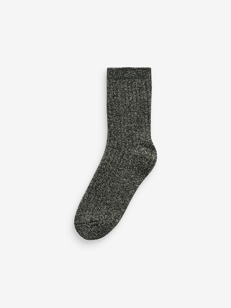 Pink and Green Cotton Rich Sparkle Ankle Socks 2 Pack - Image 3 of 3