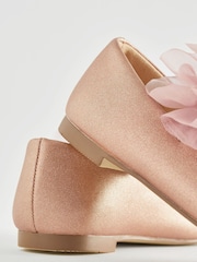 Pink Wide Fit (G) Mary Jane Bridesmaid Bow Occasion Shoes - Image 4 of 5