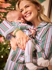 Seraphine Green Stripe Family Matching Christmas Sleepsuit (0-12mths) - Image 1 of 5