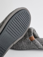 Grey Fleece Mule Slippers - Image 6 of 6