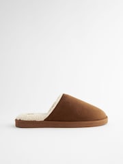 Marrón tostado - Pantuflas estilo chinelas con forro de borreguito - Imagen 3 de 5
