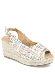 Pavers Peep Toe Wedged Slingback Espadrilles Sandals - Imagen 1 de 5