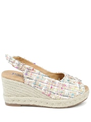 Pavers Peep Toe Wedged Slingback Espadrilles Sandals - Imagen 3 de 5