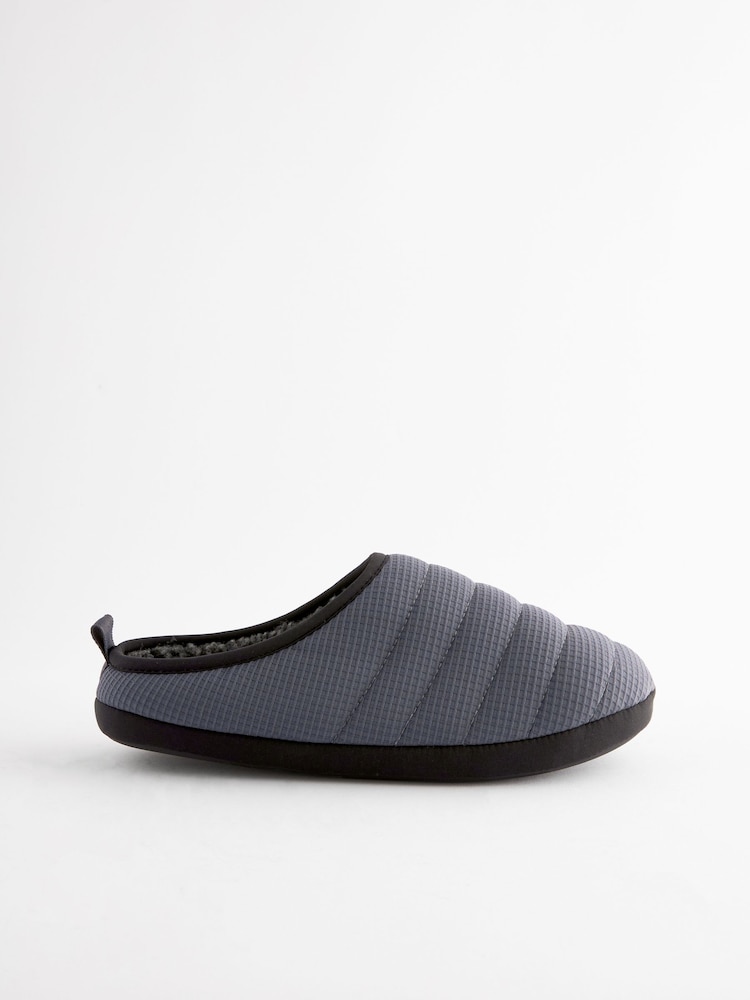 Grey Borg Lined Padded Mules - Image 2 of 6