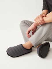 Grey Borg Lined Padded Mules - Image 6 of 6
