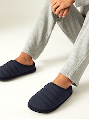 Black Borg Lined Padded Mules - Image 1 of 6