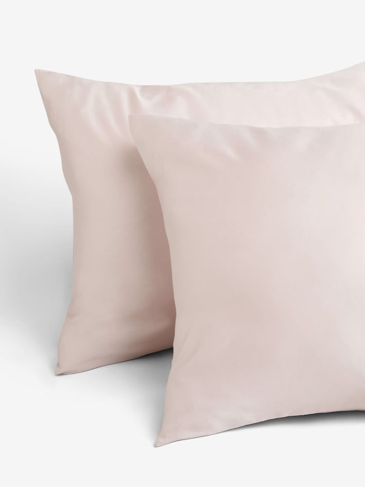 Set of 2 Blush Pink 400 Thread Count 100% Egyptian Cotton Pillowcases - Image 2 of 3