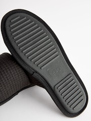 Black Padded Textured Sliders - Image 6 of 6