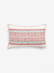 Nina Campbell Coral Pink Obi Embroidered Cushion - Image 2 of 4