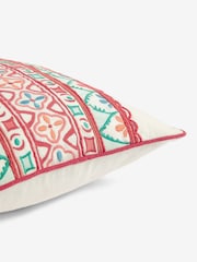 Nina Campbell Coral Pink Obi Embroidered Cushion - Image 4 of 4