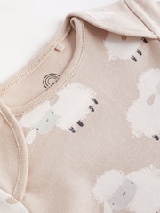 siva Ovca - kratek rokav; s kratkimi rokavi 100% Cotton dojenček bodi 5 komplet - Slika 5 iz 6