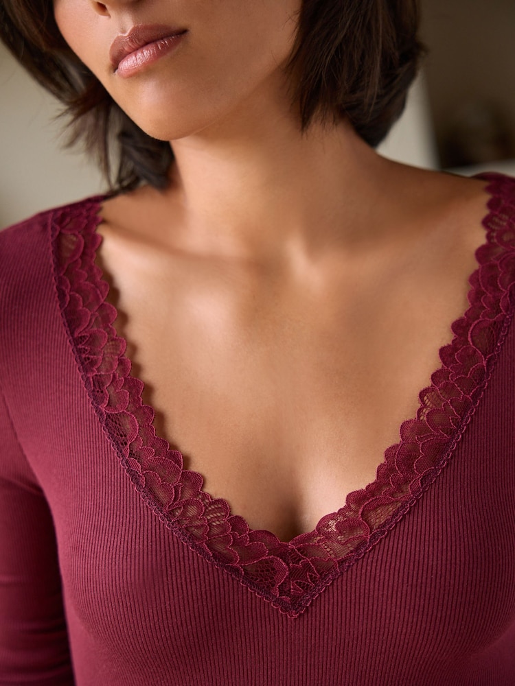 Burgundy Red Next ThermoGen Lightweight Thermal Long Sleeve Bodysuit - Image 5 of 7