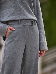 Sosandar Grey Wool Blend Wide Leg Trousers - Image 5 of 5