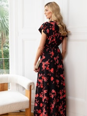 HotSquash Black Chiffon Wrap Top Maxi Dress - Image 2 of 3