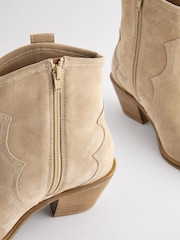 Neutral Extra Wide Fit Forever Comfort® Leather Ankle Cowboy Boots - Image 6 of 8