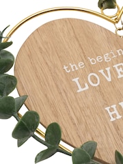 Widdop Brown Husband & Wife' Heart Plaque with Leaves - Image 3 of 4