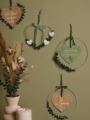 Widdop Brown Husband & Wife' Heart Plaque with Leaves - Image 4 of 4