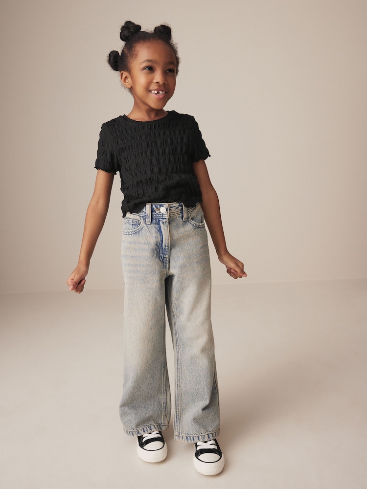 Black Textured Top (3-16yrs) - Image 2 of 5