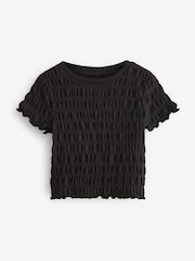 Black Textured Top (3-16yrs) - Image 3 of 5