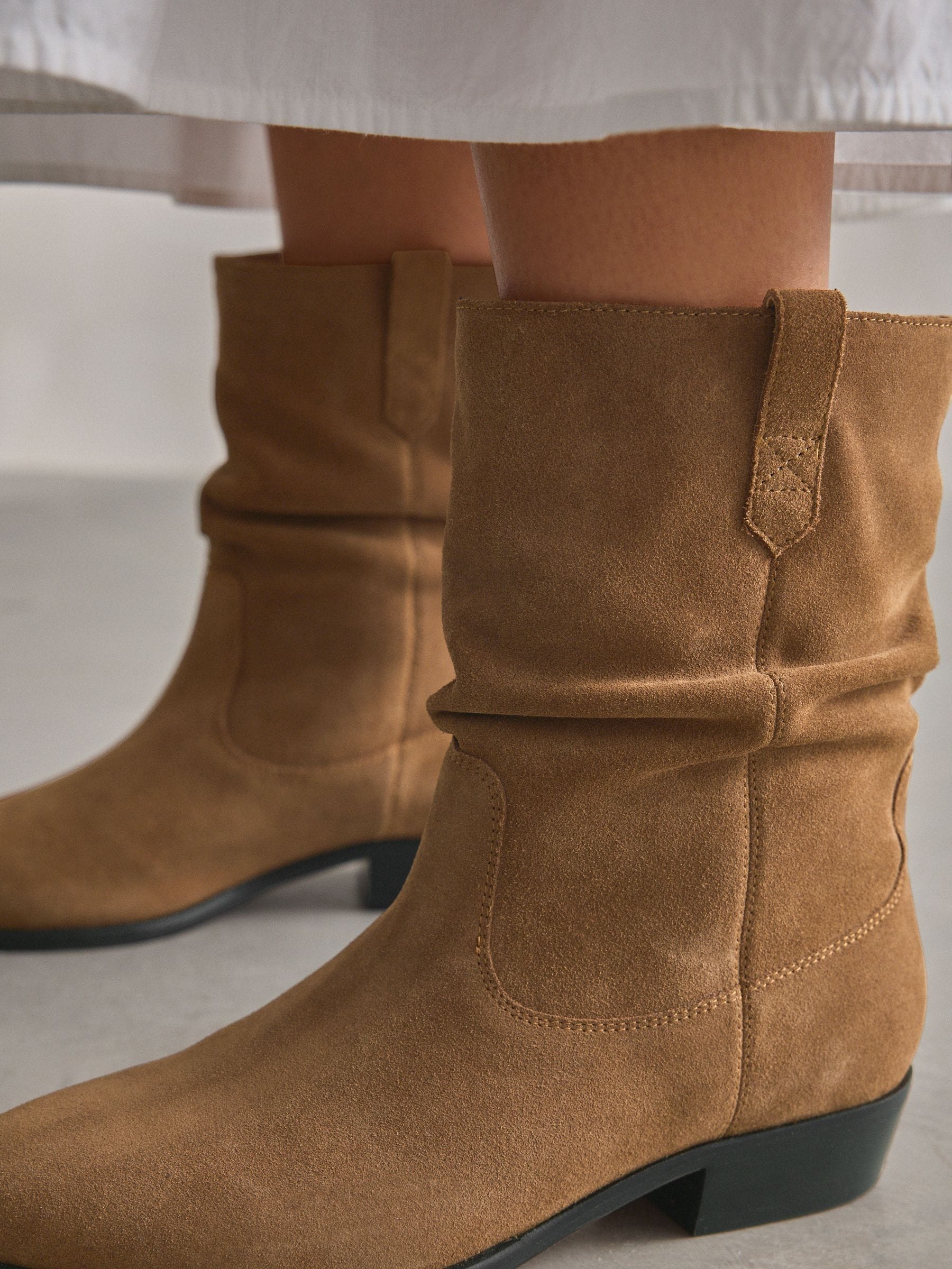 Suede slouch ankle boots cheap