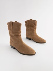 Tan Brown Extra Wide Fit Forever Comfort® Slouch Ankle Boots - Image 5 of 9
