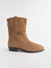 Tan Brown Extra Wide Fit Forever Comfort® Slouch Ankle Boots - Image 6 of 9