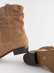 Tan Brown Extra Wide Fit Forever Comfort® Slouch Ankle Boots - Image 7 of 9
