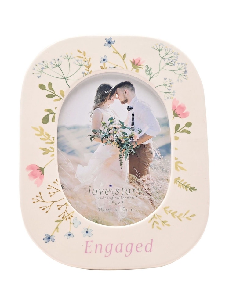 Widdop White Ceramic Photo Frame 4" x 6" Floral - Engaged - Image 2 of 3 Widdop White Ceramic Photo Frame 4" x 6" Floral - Engaged - Image 2 of 3