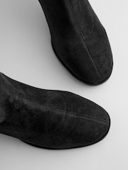 Black Extra Wide Fit Forever Comfort® Sock Block Knee High Boots - Image 4 of 4