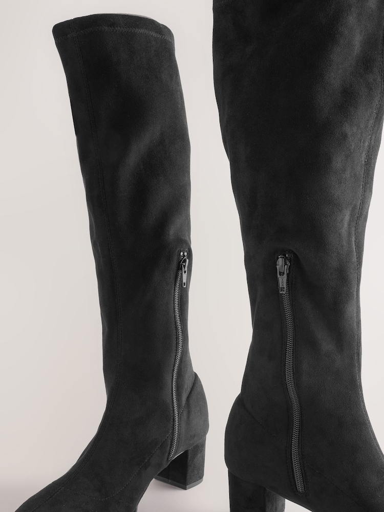 Buy Black Extra Wide Fit Forever Comfort® Sock Block Knee High