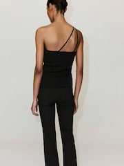 Mango Black One Shoulder Beaded Top - Image 3 of 6