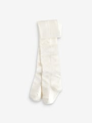 Cream Cotton Rich Textured Bow Tights - Image 1 of 1
