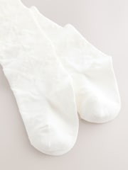 Crema - Medias de lazo con textura rica en algodón - Imagen 2 de 3
