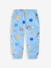 JoJo Maman Bébé Blue Boys' 2-Pack Space Jersey Pyjamas - Image 5 of 10