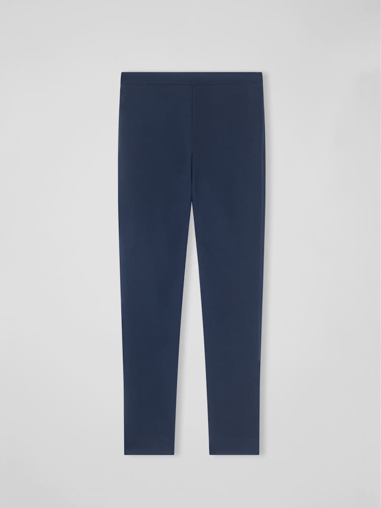 LK Bennett Blue Slim Evan Crepe Cut Trousers - Image 4 of 4