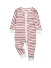 MORI Red Stripe Supersoft Two Way Zip-Up Sleepsuit - Image 3 of 4