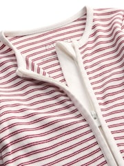 MORI Red Stripe Supersoft Two Way Zip-Up Sleepsuit - Image 4 of 4