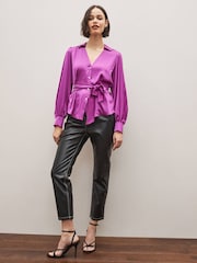 Emma Marella Purple Diesel Wrap Shirt - Image 2 of 4