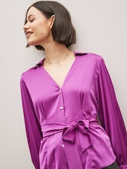 Emma Marella Purple Diesel Wrap Shirt - Image 3 of 4