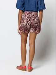 SCAMP & DUDE Natural Cheetah Patch Pocket Denim Shorts - Image 2 of 5