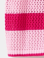 Mango Pink Stripe Knit Polo Cardigan - Image 4 of 4