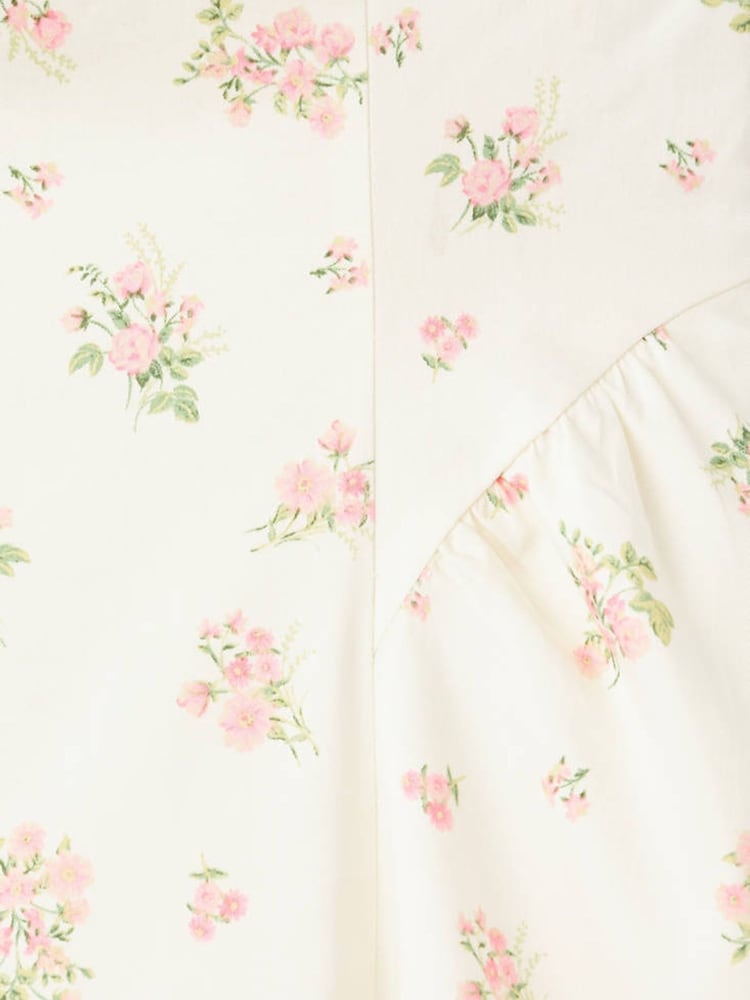 Mango Cream Floral Summer Midi Dress - Image 7 of 7 Mango Cream Floral Summer Midi Dress - Image 7 of 7